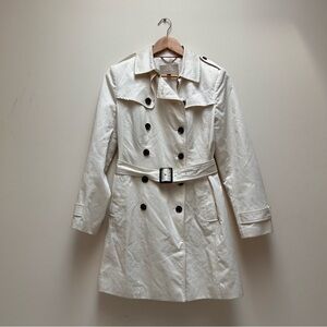 Banana Republic Elegant Cream Double Breast Trench Coat size M